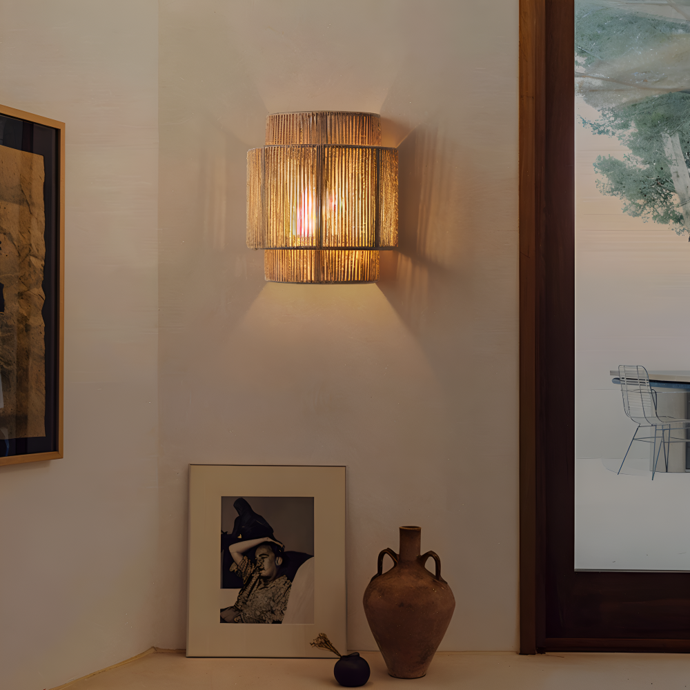 **Hanf Wandleuchte Rattan – Stilvolle Beleuchtung für Ihr Zuhause** 1