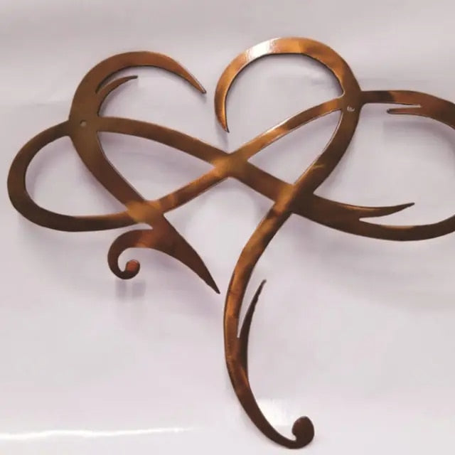 IronEcho Handgeschmiedete Unendlichkeitsherz-Wandskulptur – Ausdruck Von Ewiger Liebe 2
