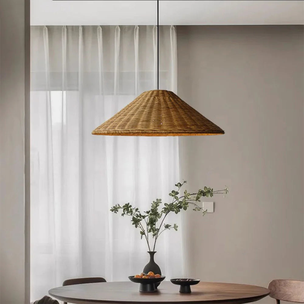 Japanischer Vintage-Kronleuchter aus Bambus und Rattan – Rustikaler Charme für Ihr Zuhause 7