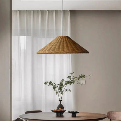 Japanischer Vintage-Kronleuchter aus Bambus und Rattan – Rustikaler Charme für Ihr Zuhause 7