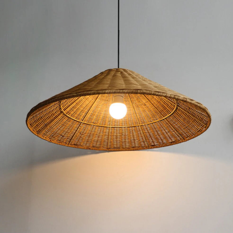 Japanischer Vintage-Kronleuchter aus Bambus und Rattan – Rustikaler Charme für Ihr Zuhause 8