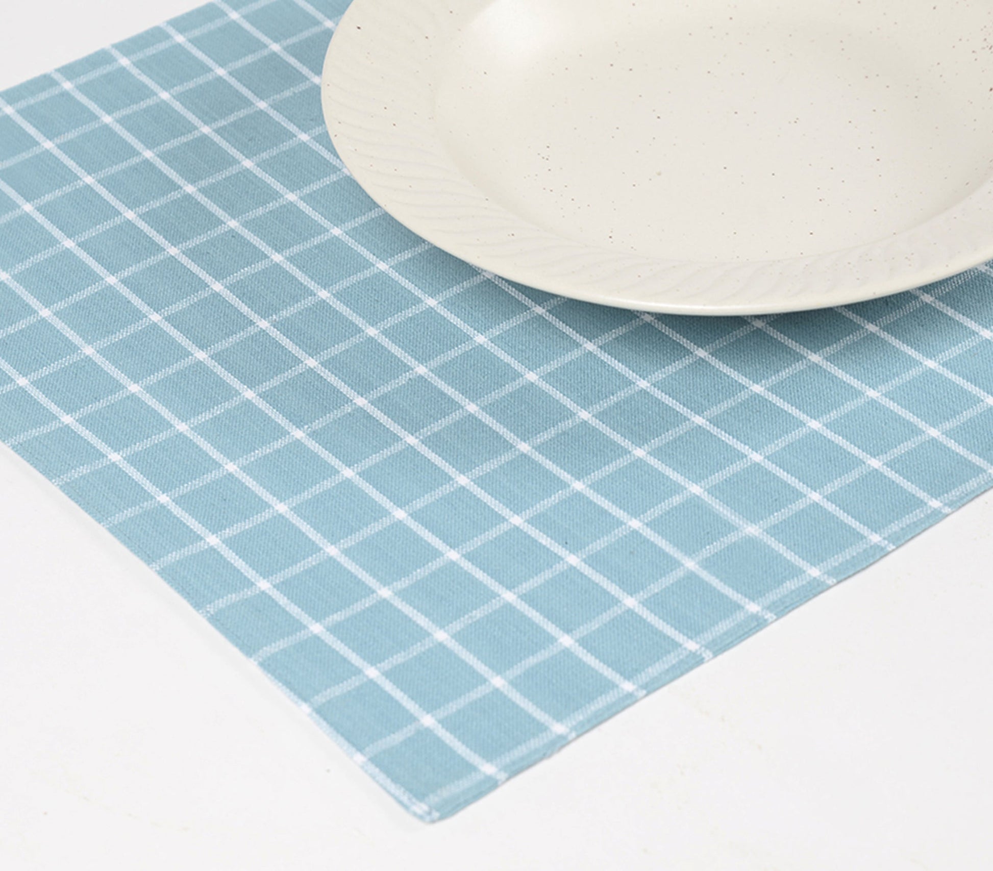 Kariertes Sky-Baumwoll-Tischset 4er-Set – Abwaschbare Tischsets Für Stilvolles Ambiente 3
