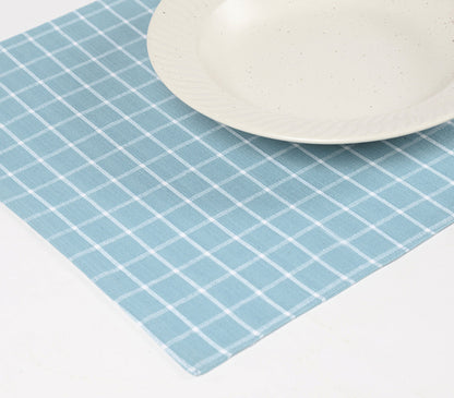 Kariertes Sky-Baumwoll-Tischset 4er-Set – Abwaschbare Tischsets Für Stilvolles Ambiente 3