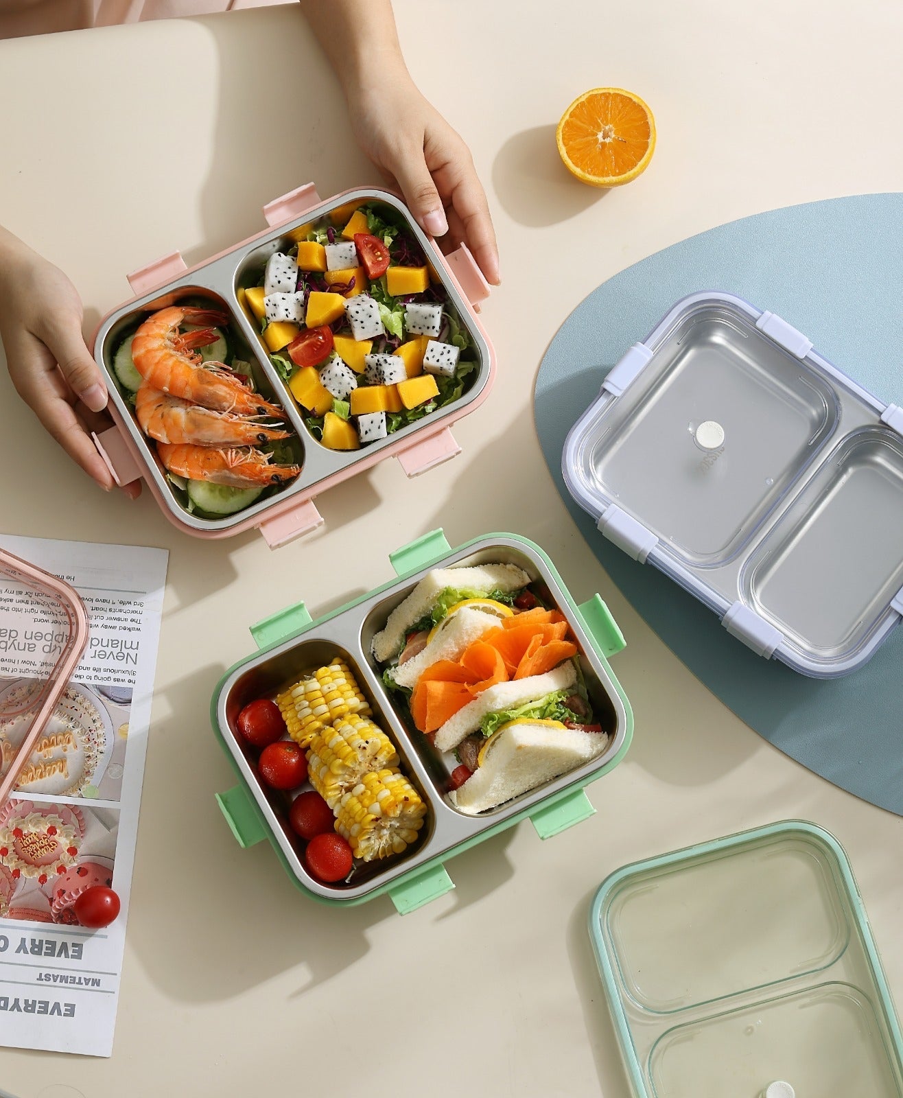 Kawaii-O-Cute Edelstahl Lunchbox – Frische Lebensmittel Immer Dabei 7