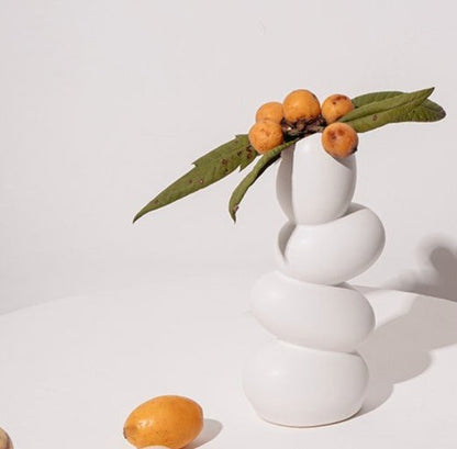 Kieselsteinstrukturierte Keramikvase – Elegante Form Für Stilvolle Akzente 0