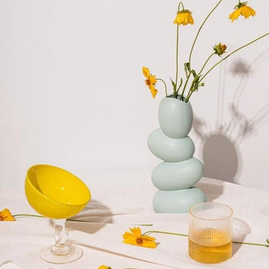 Kieselsteinstrukturierte Keramikvase – Elegante Form Für Stilvolle Akzente 1