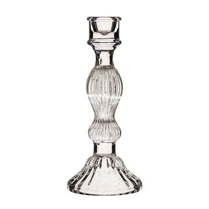 Klarer Vintage Kerzenhalter aus Glas – Elegante Lichtakzente für Stilvolle Abende 1