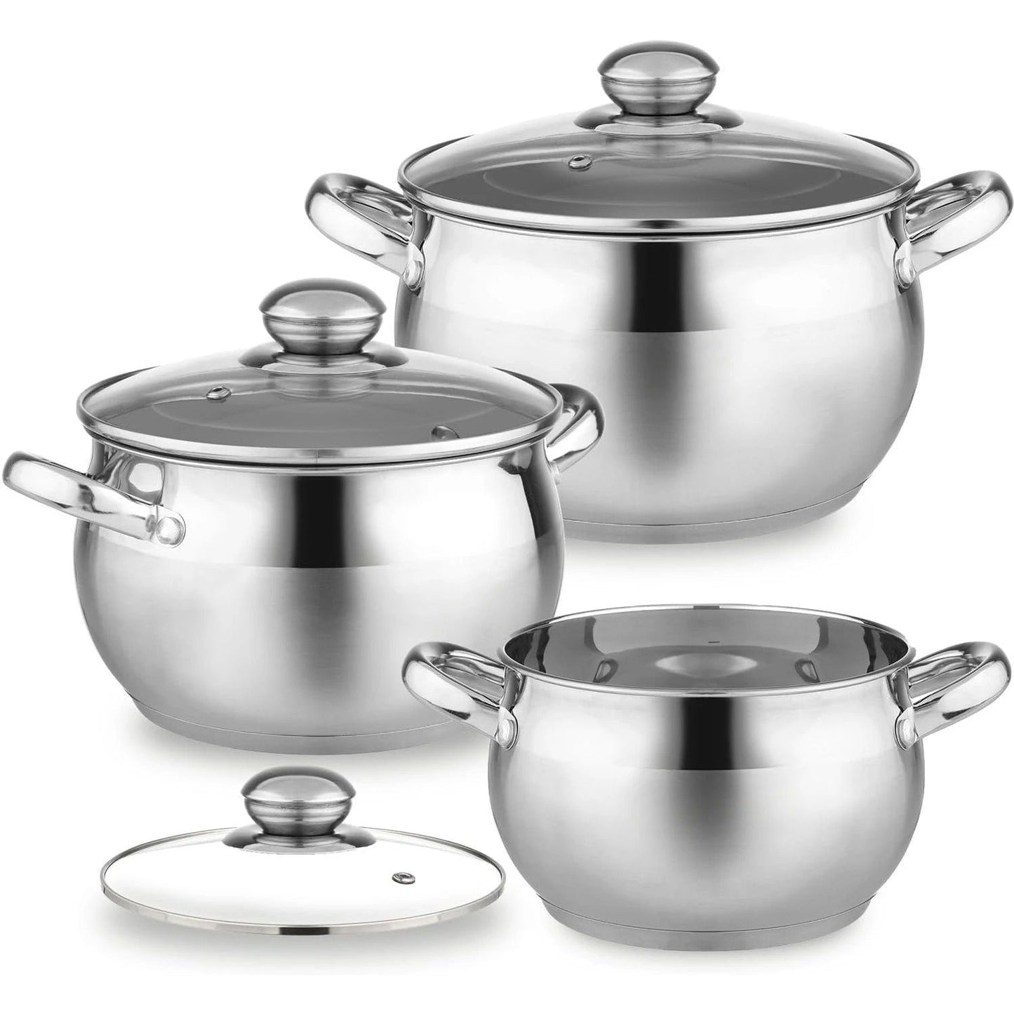 **Klassisches 6-Teiliges Induktionskochgeschirr-Set** – Hochwertige Edelstahlqualität für Ihre Küche 0