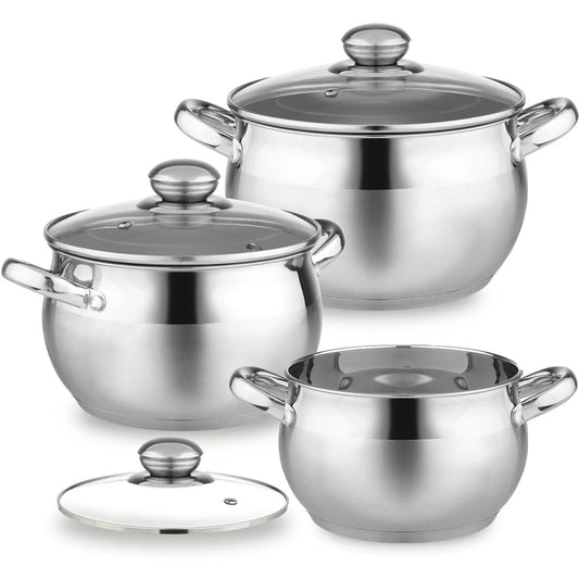 **Klassisches 6-Teiliges Induktionskochgeschirr-Set** – Hochwertige Edelstahlqualität für Ihre Küche 0