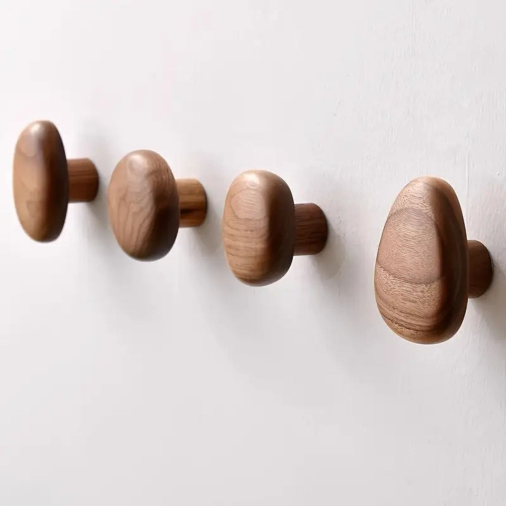 Kleiderhaken Aus Holz Kieselform – Moderner Skandinavischer Stil Für Wand 4