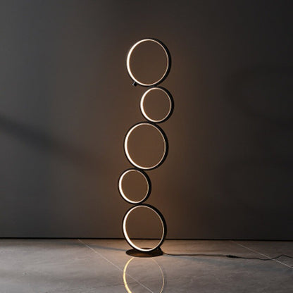 **LED-Stehlampe Nordisches Ring-Design – Stilvolle 360-Grad-Beleuchtung** 1