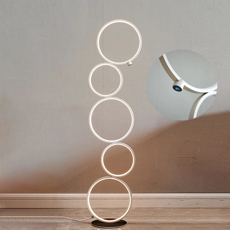 **LED-Stehlampe Nordisches Ring-Design – Stilvolle 360-Grad-Beleuchtung** 10