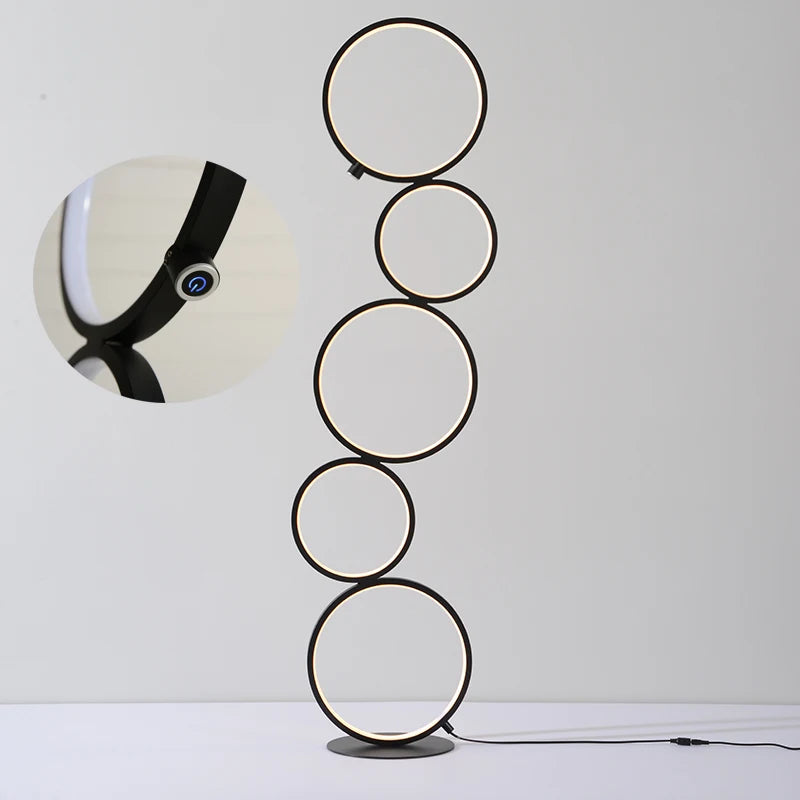 **LED-Stehlampe Nordisches Ring-Design – Stilvolle 360-Grad-Beleuchtung** 11