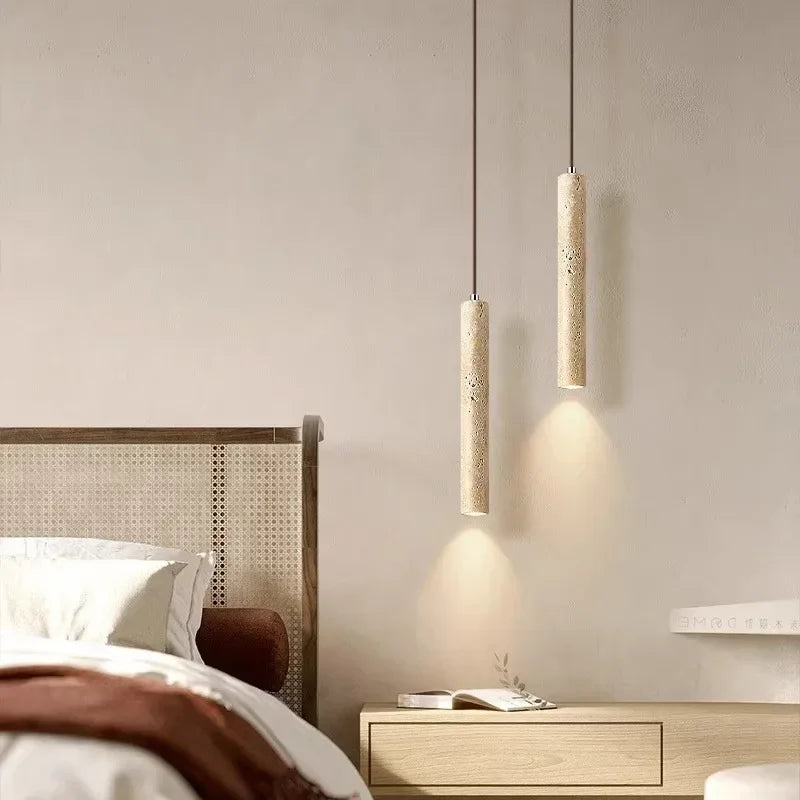 LED Zylindrische Pendelleuchte – Elegante Steinoptik für Stilvolle Räume 0