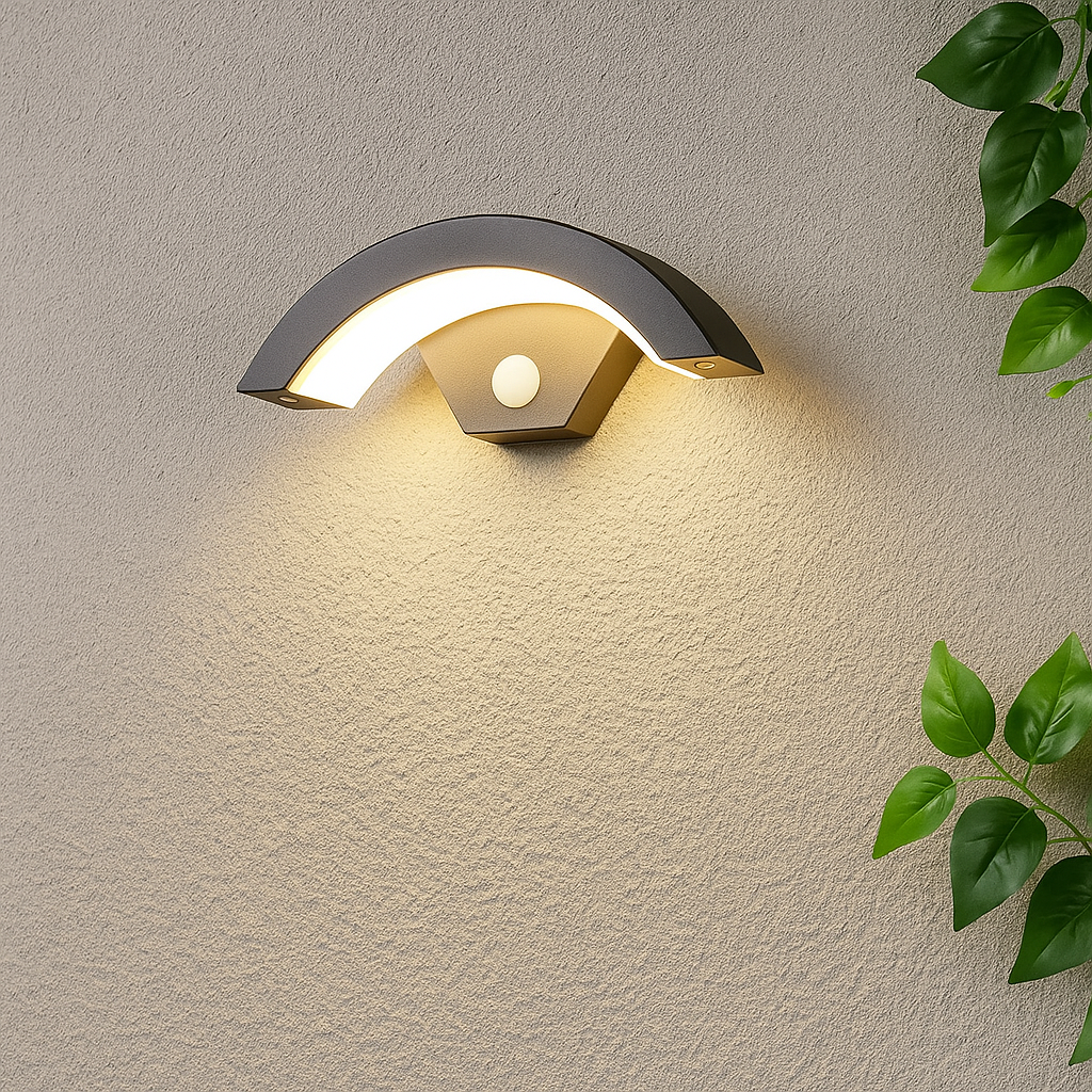Lunaris Außen Wandlampe mit Bewegungsensor – Elegante und Energieeffiziente Außenbeleuchtung 1
