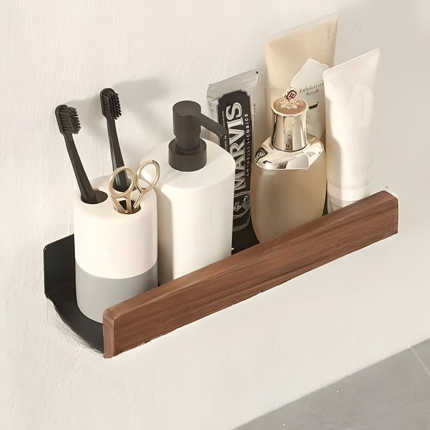 LuxeWood Badezimmerregal aus Massivholz – Elegantes Design für Stil und Ordnung 0