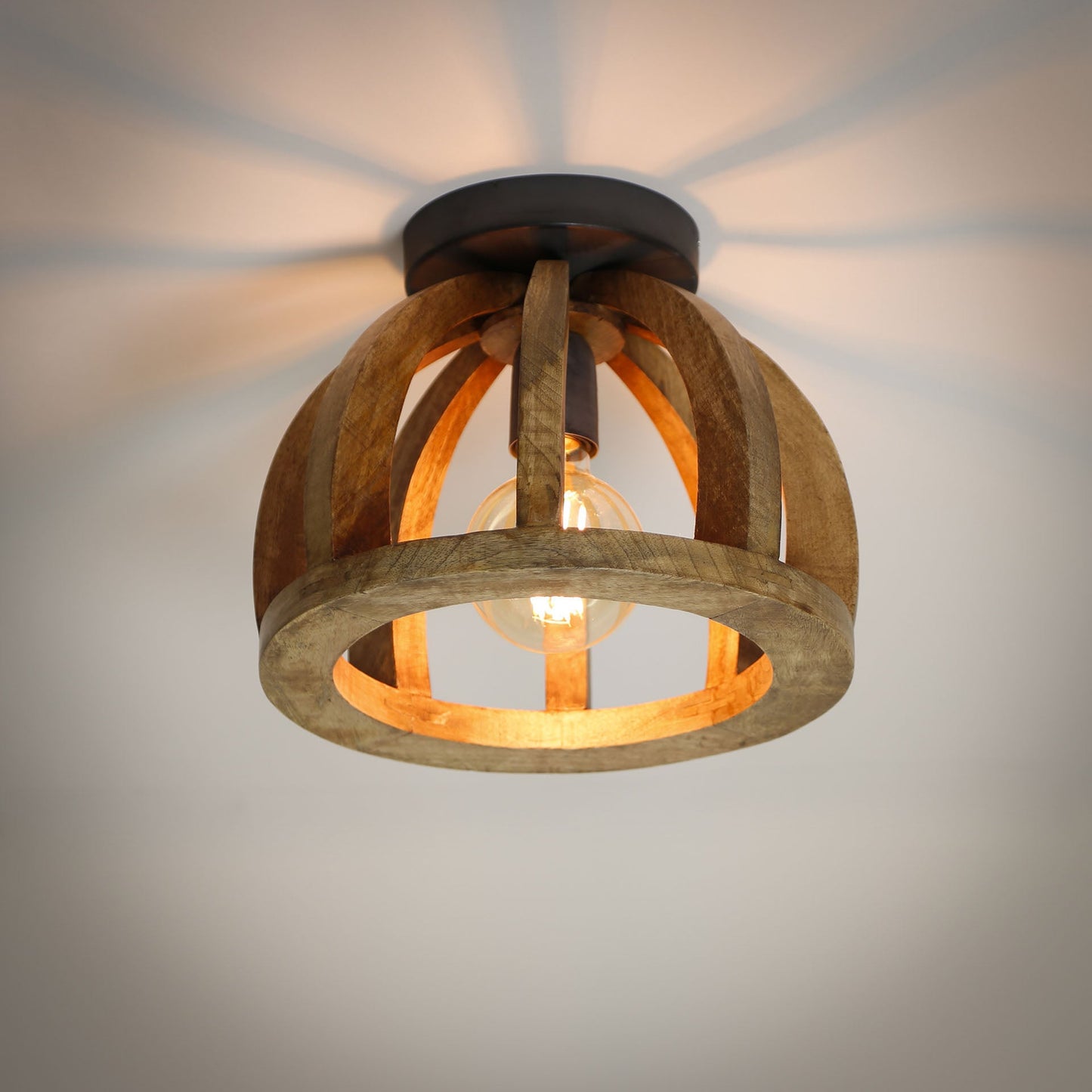 Madri Deckenlampe Aus Gebogenem Mangoholz – Stilvolle Lichtquelle Für Ein Gemütliches Ambiente 0