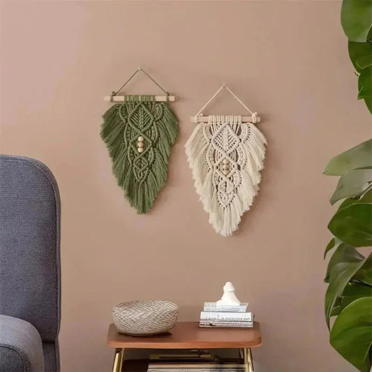 **Makramee Blatt Wandteppich aus Baumwolle** – Ein Hauch von Bohème-Charme für Ihr Zuhause 1