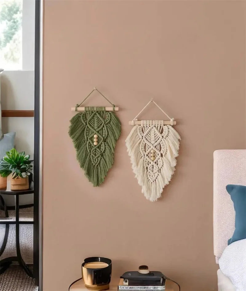 **Makramee Blatt Wandteppich aus Baumwolle** – Ein Hauch von Bohème-Charme für Ihr Zuhause 4