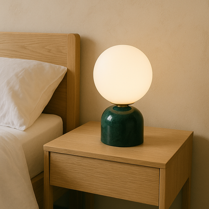 Marnor Marmor Tischlampe Mit Glasschirm – Schlichtes Skandinavisches Ambiente 5