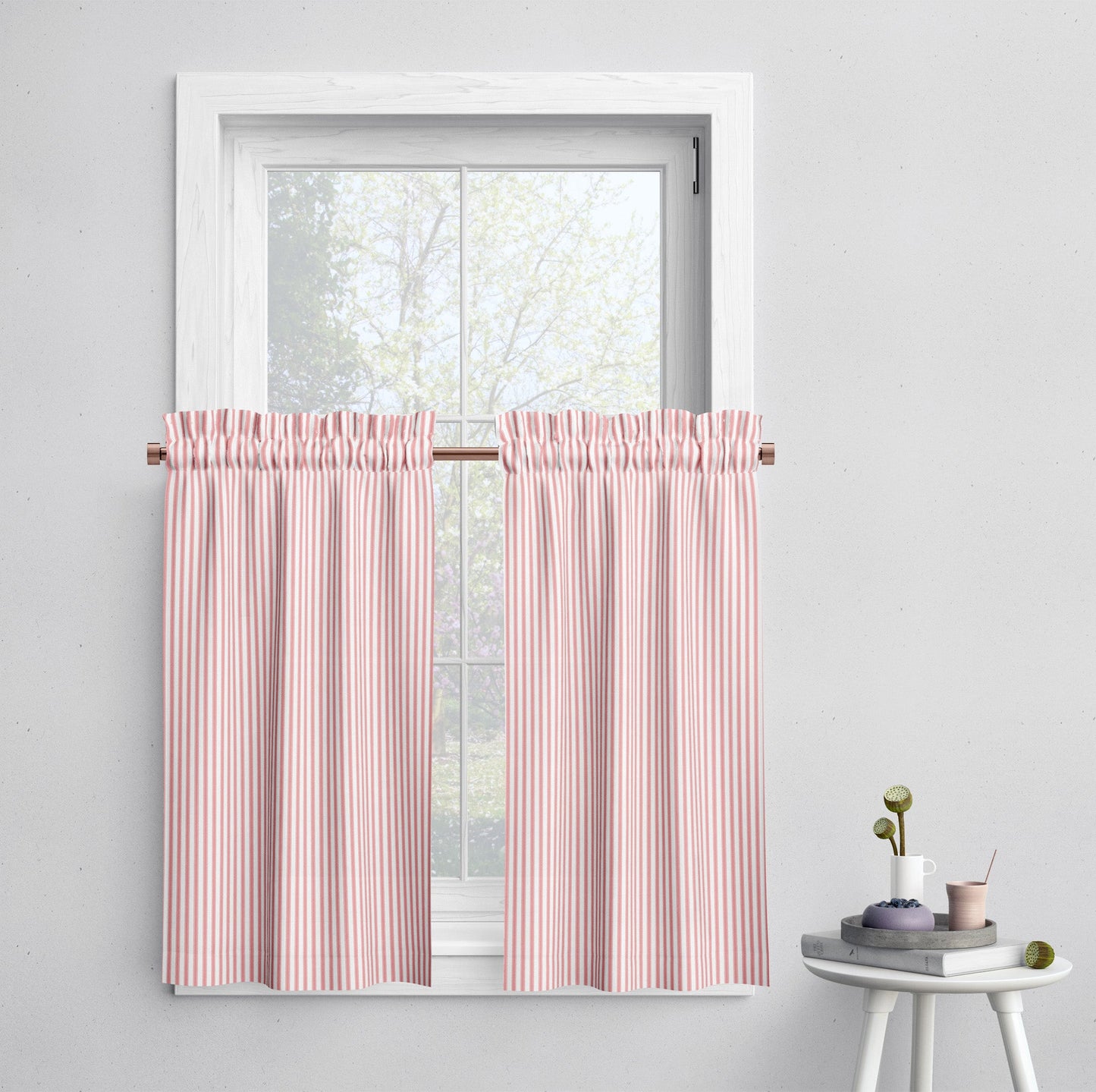 **Maßgeschneiderte Café-Vorhänge Lippenstiftrot – Elegante Akzente für Ihr Zuhause** 1