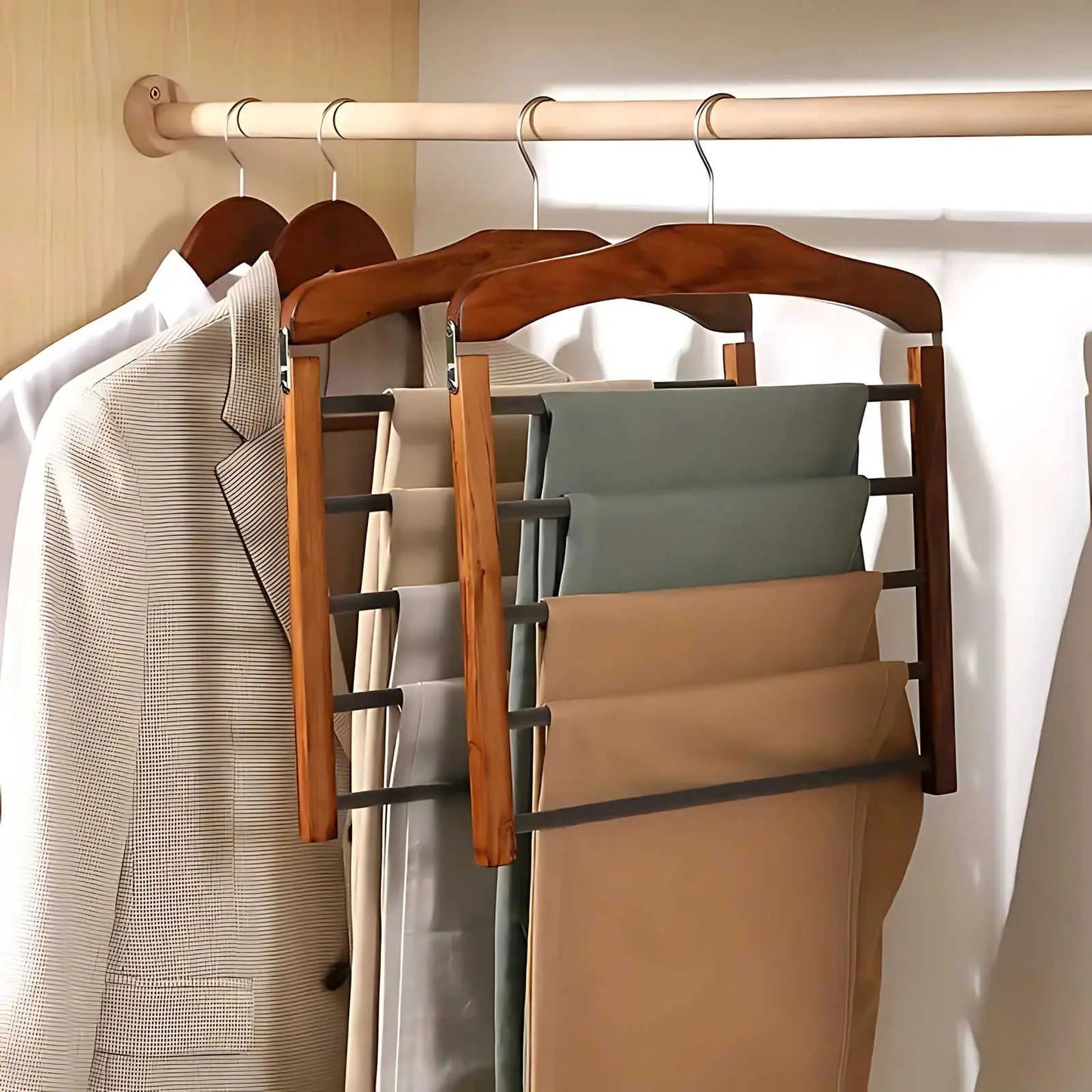 Mehrstufiger Kleiderbügel Aus Holz Varden – Platzsparende Lösung Für Ihren Kleiderschrank 0