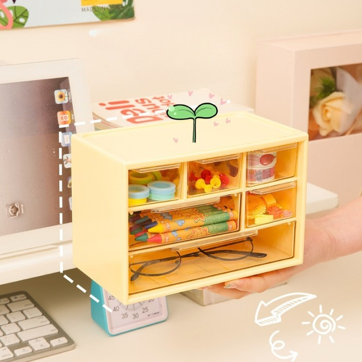 Mini Desktop Aufbewahrungsbox Mit Sechs Fächern – Praktische Ordnung Für Ihren Schreibtisch 3