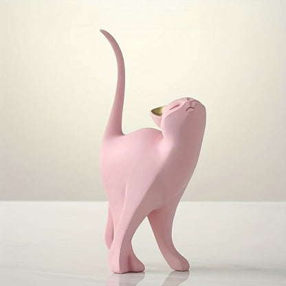 Minimalistische Katzenstatue Aus Kunstharz – Beruhigende Eleganz Für Ihr Zuhause 4