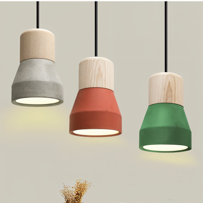 MixTint Pendelleuchte Beton Mit Holz – Urbane Eleganz Für Gemütliche Räume 1