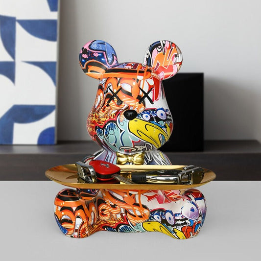 Moderne Graffiti-Skulptur mit Tablett – Künstlerische Akzente für Urbanen Stil 0