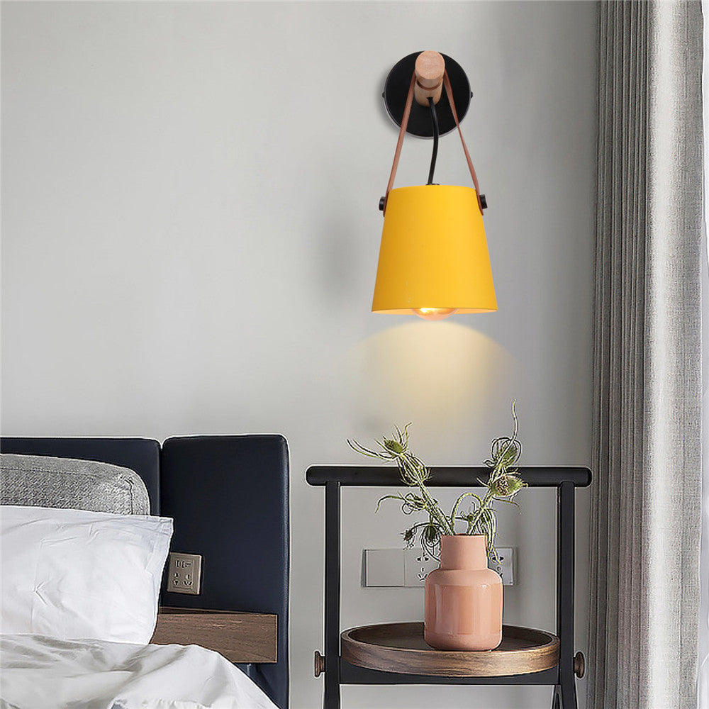 Moderne Wandlampe Holz Mit Lederriemen – Elegantes Licht Für Ihr Zuhause 3