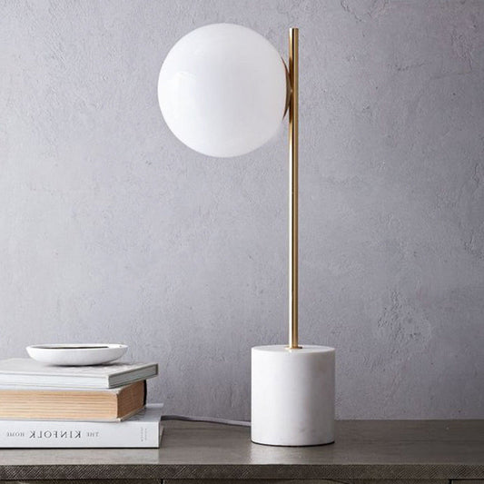 Moderne Weiße Tischlampe Mit Marmorsockel – Elegantes Licht Für Ihr Zuhause 0