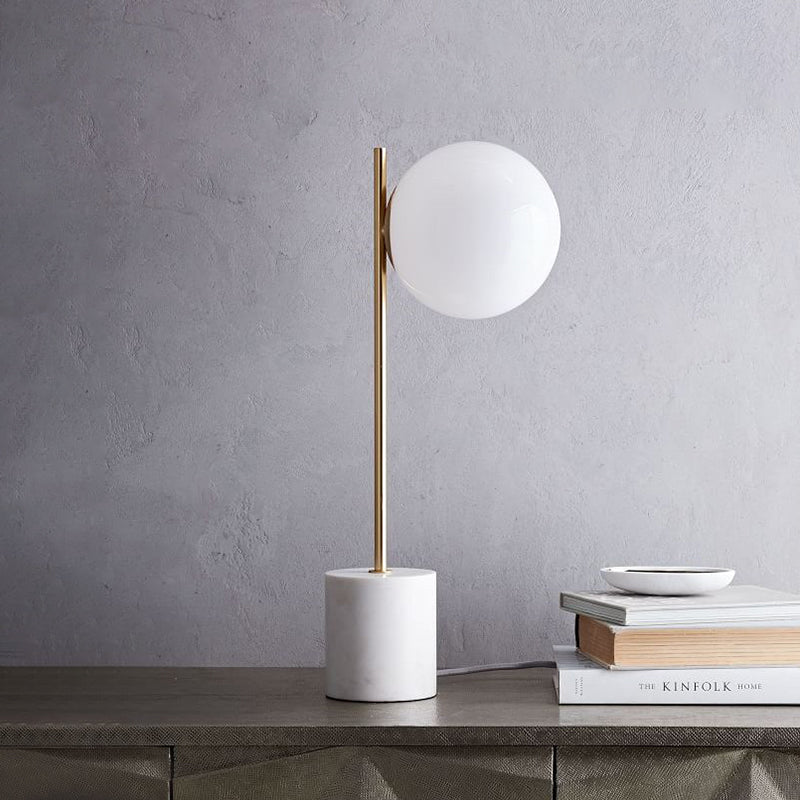 Moderne Weiße Tischlampe Mit Marmorsockel – Elegantes Licht Für Ihr Zuhause 1