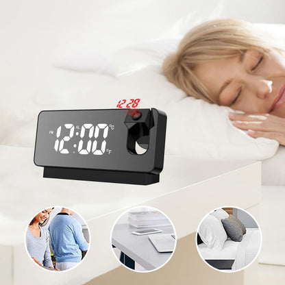 Moderner Weckerprojektor Schwarz – Zeitansicht An Wand Und Decke 5