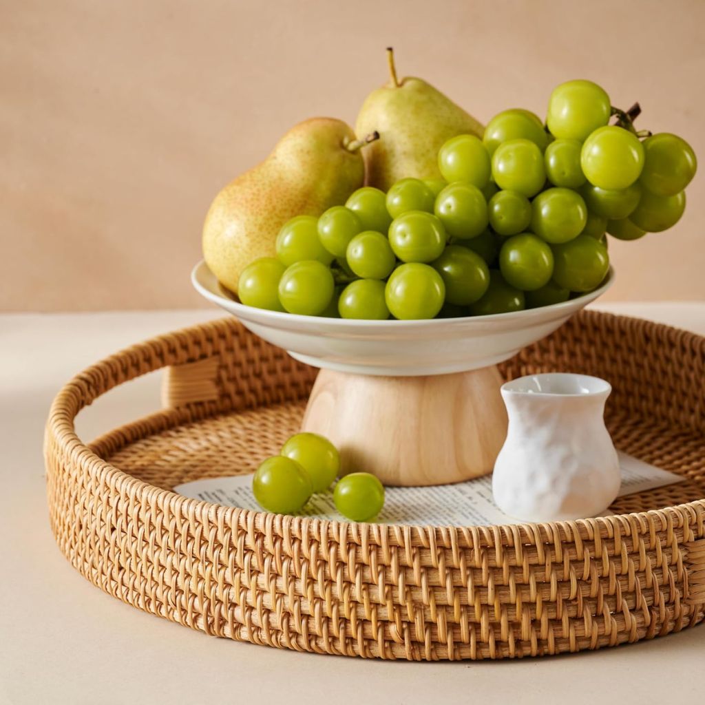 Natürliches Rattan-Tablett 30 cm – Stilvolle Eleganz Für Ihr Zuhause 2
