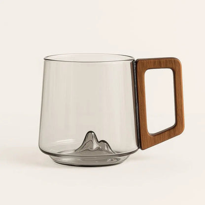 Noah Hitzebeständiger Becher Aus Borosilikatglas – Stilvolles Design Mit Holzgriff 1