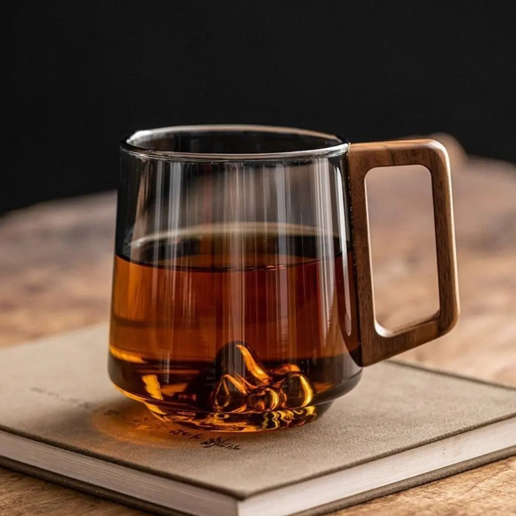 Noah Hitzebeständiger Becher Aus Borosilikatglas – Stilvolles Design Mit Holzgriff 2