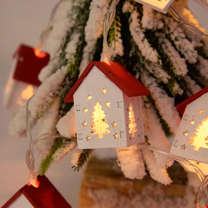 NordiHaus LED-Lichterkette Holz-Weihnachtshaus – Gemütliche Festliche Beleuchtung 3