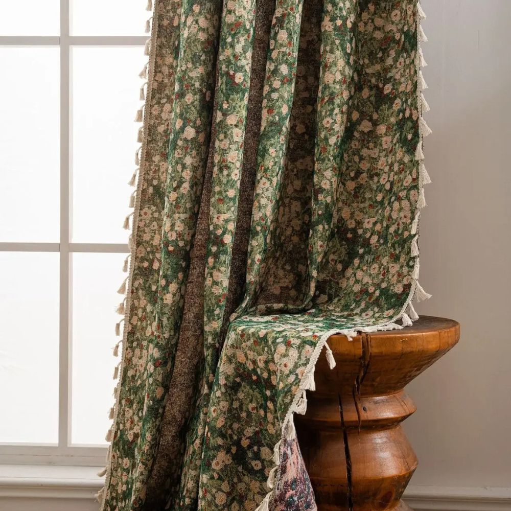 Noveau Ditsy Blumenvorhang Mit Quasten – Vintage-Charme Für Ihr Zuhause 5