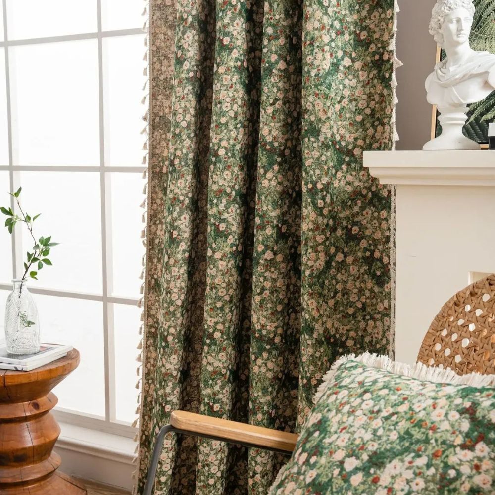 Noveau Ditsy Blumenvorhang Mit Quasten – Vintage-Charme Für Ihr Zuhause 6