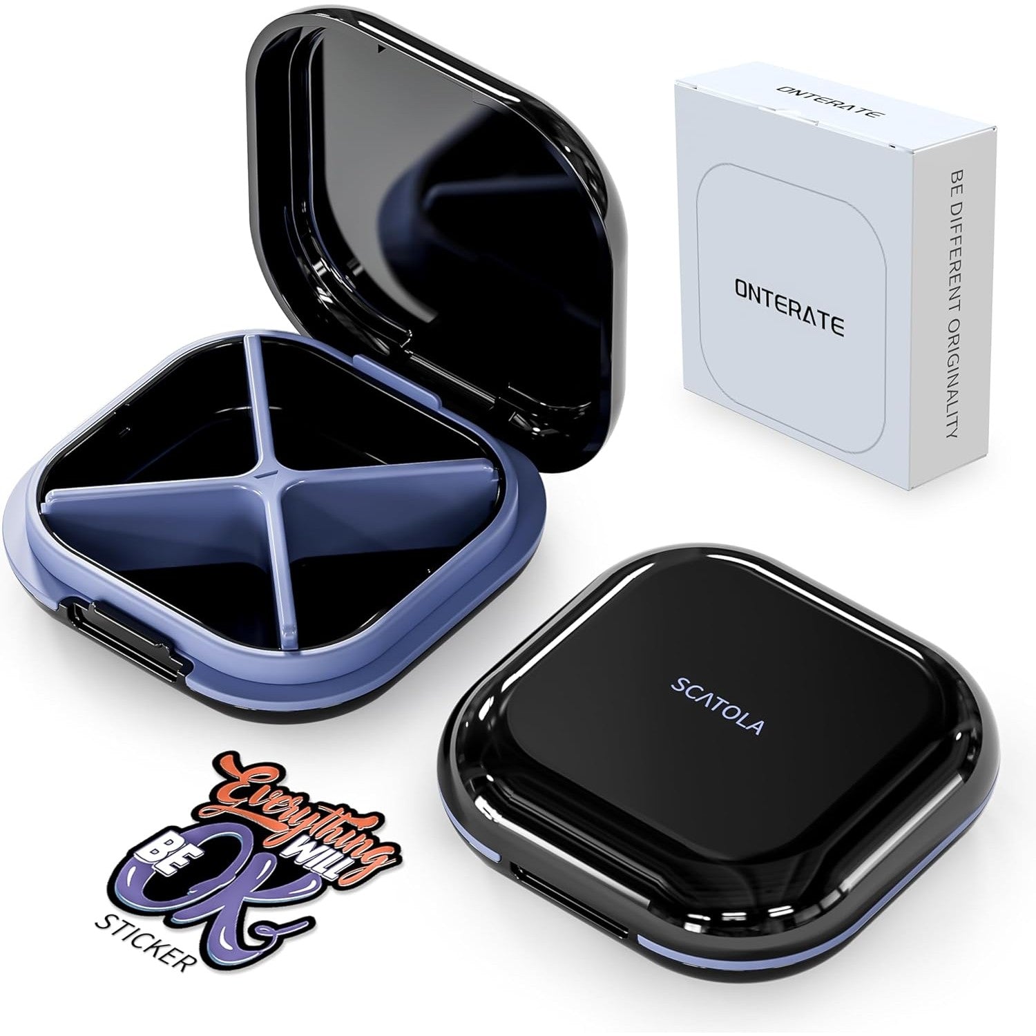 ONTERATE Tablettenbox Reise-Organizer – Praktische Aufbewahrung Für Medikamente 0