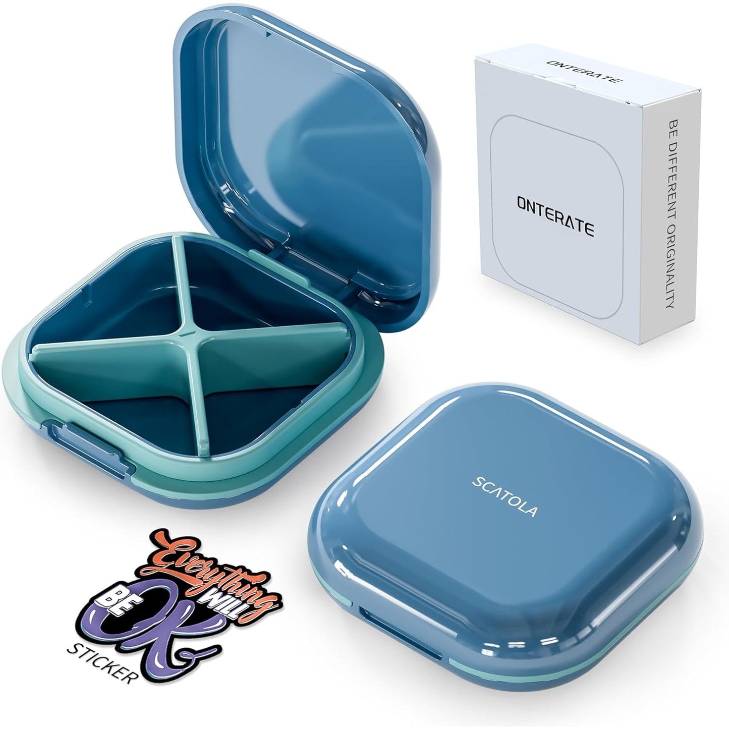 ONTERATE Tablettenbox Reise-Organizer – Praktische Aufbewahrung Für Medikamente 2