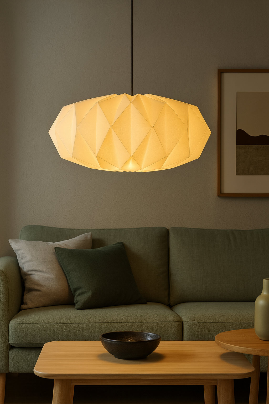 Papierlampenschirm Anhänger Licht – Stilvolle Origami-Beleuchtung für Einladende Räume 1