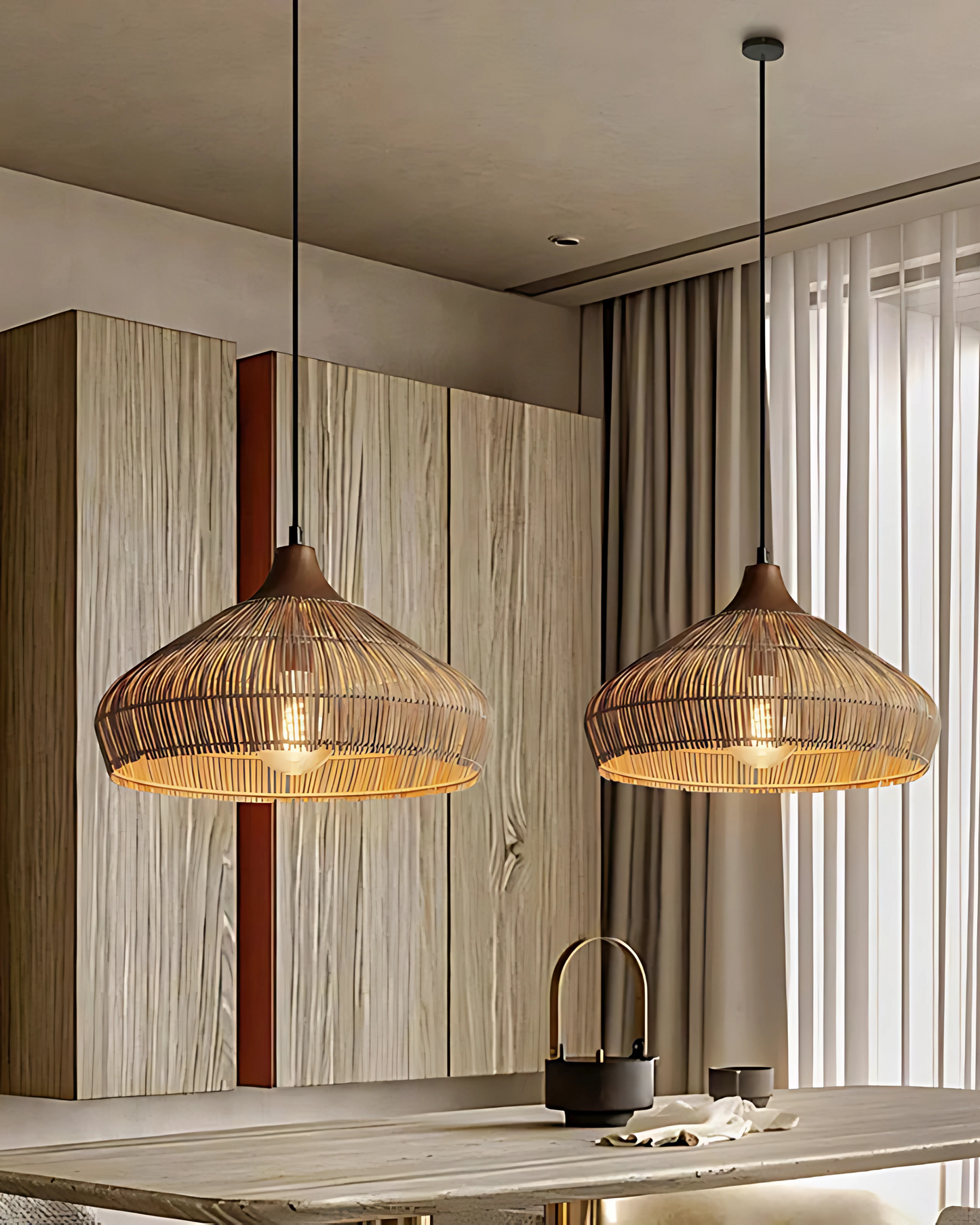 Pendelleuchte Rattan Japandi - Modernes Lichtdesign