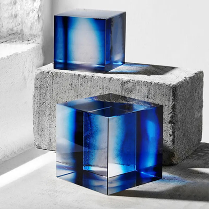 Prisma-Aura Kristallwürfel Blau-Gelb – Elegante Lichtspiele Für Jeden Raum 2