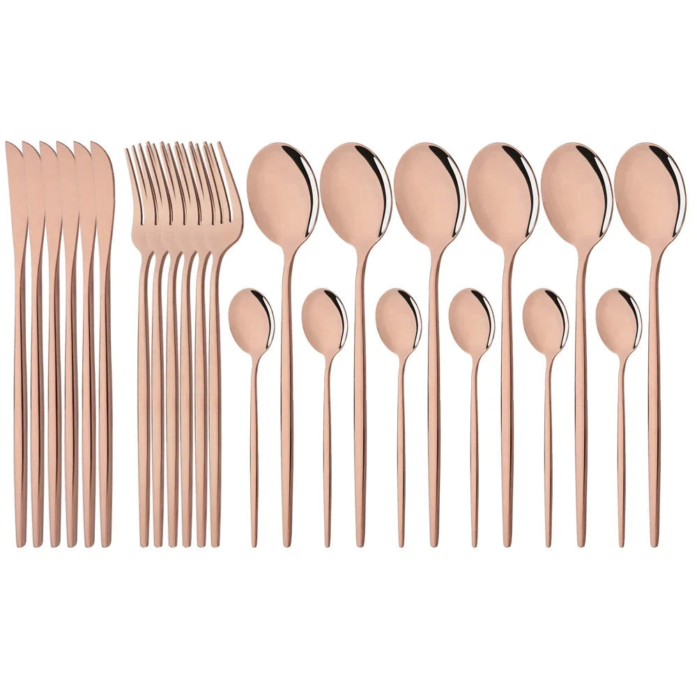 Rosa Edelstahl Besteckset – Elegantes Design Für Jedes Fest 15