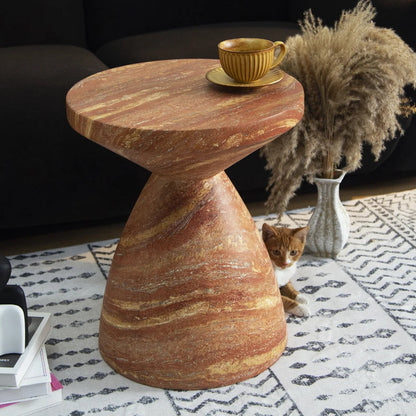 Roter Travertin Couchtisch Skandinavisches Design – Stilvolle Eleganz Für Ihr Zuhause 4