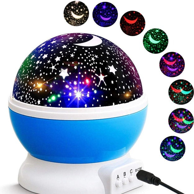 Rotierende LED-Stern-Mond-Nachtlampe – Beruhigende Traumhafte Atmosphäre für Kinder 1