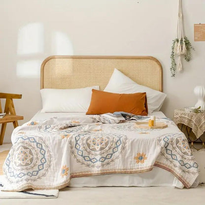 Ruhige Mandala Überwurfdecke Baumwolle – Entspannendes Boho-Design Für Ihr Zuhause 0