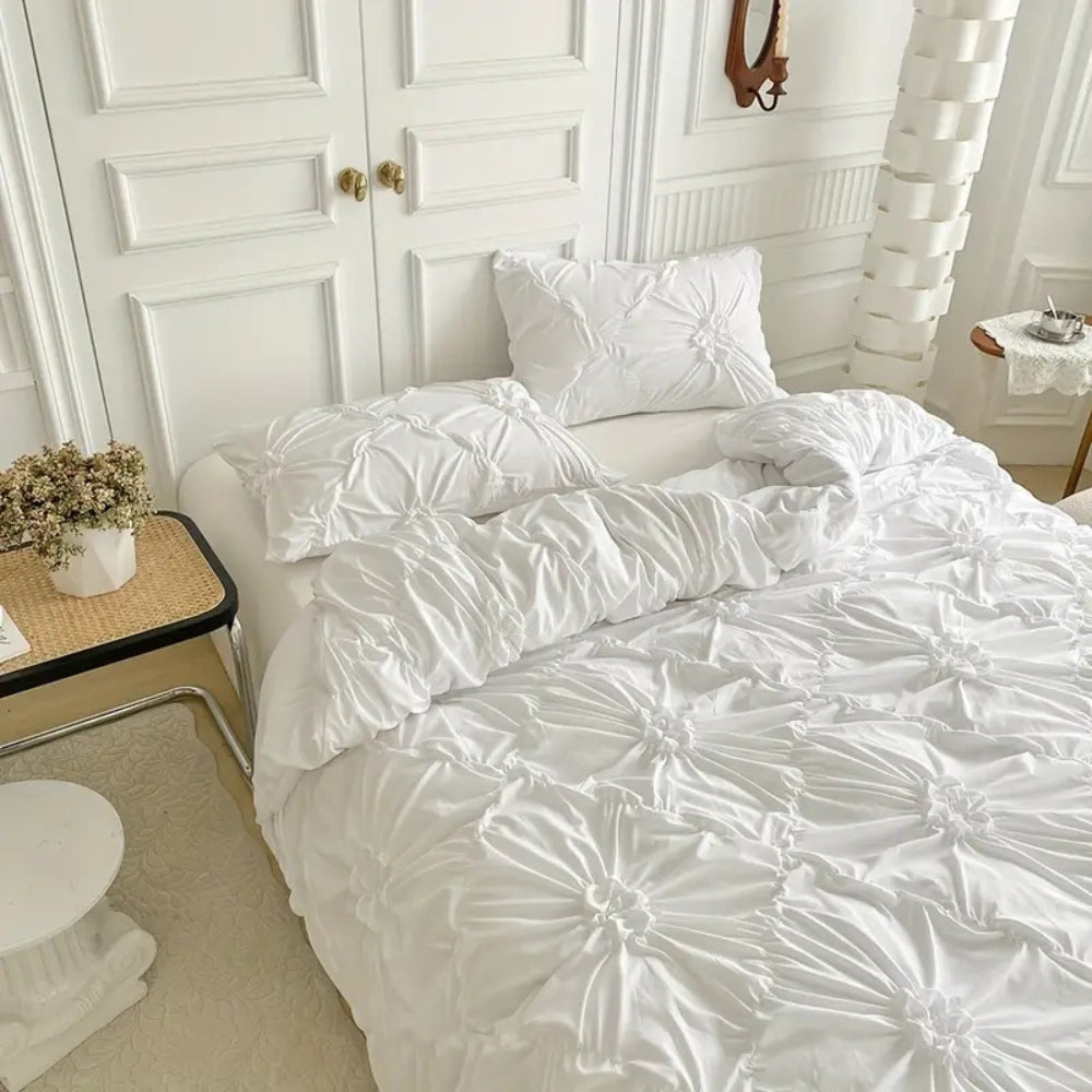 Rüschenblumen Bettbezug-Set – Eleganter Komfort für Ihr Schlafzimmer 3